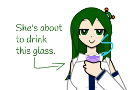 Sanae drinks a glass