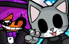 A whimsical feline and his best robo-spider friend