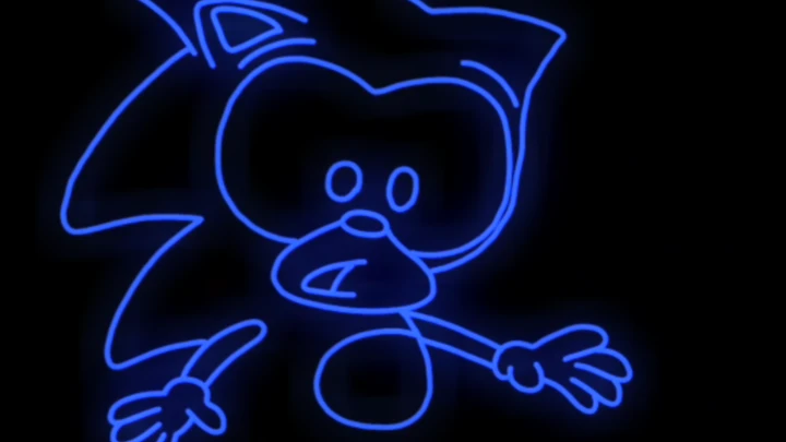 Neon Sonic The Hedgehog Animation