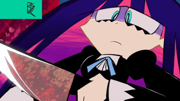 Stocking cuts a cake