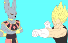 VEGETA GOING SUPER SAIYAN AND BEATING UP BEERUS