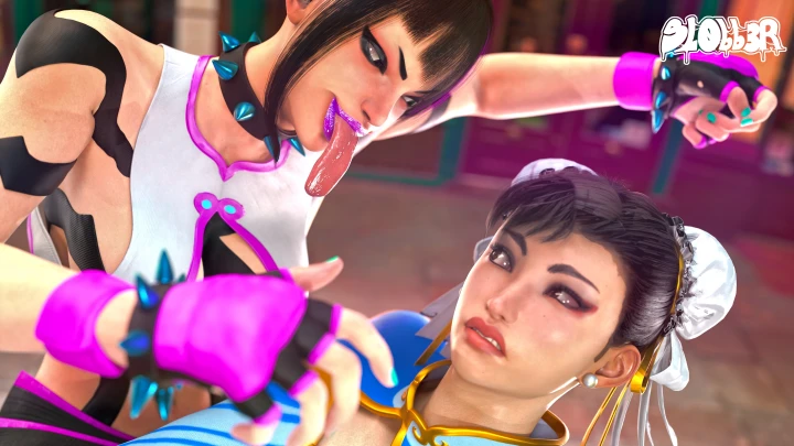 Juri X ChunLi Hypertongue kiss