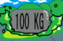 Green slime gets killed by 100kg of tungsten