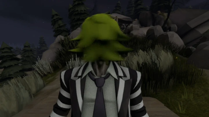 Beetlejuice spins his head!