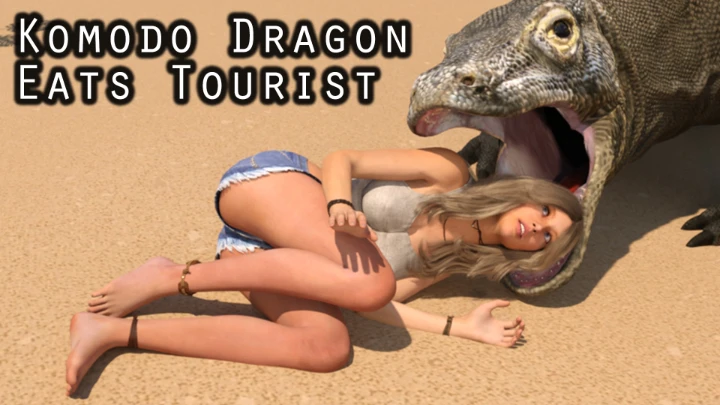 Komodo Dragon Eats Tourist