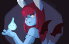 Vampire Bunny in fishnets