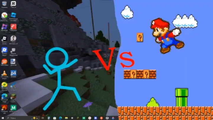 Mario Vs. Stickman Teal