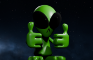 Lil' Alien gets beamed up!