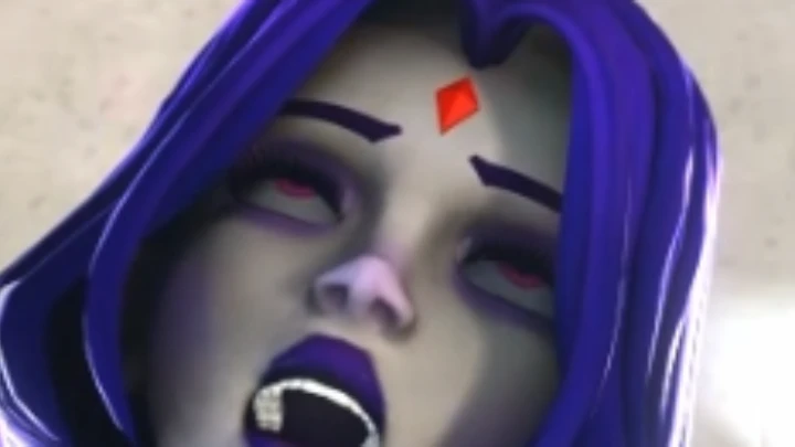 Blackfire ravages Raven asshole